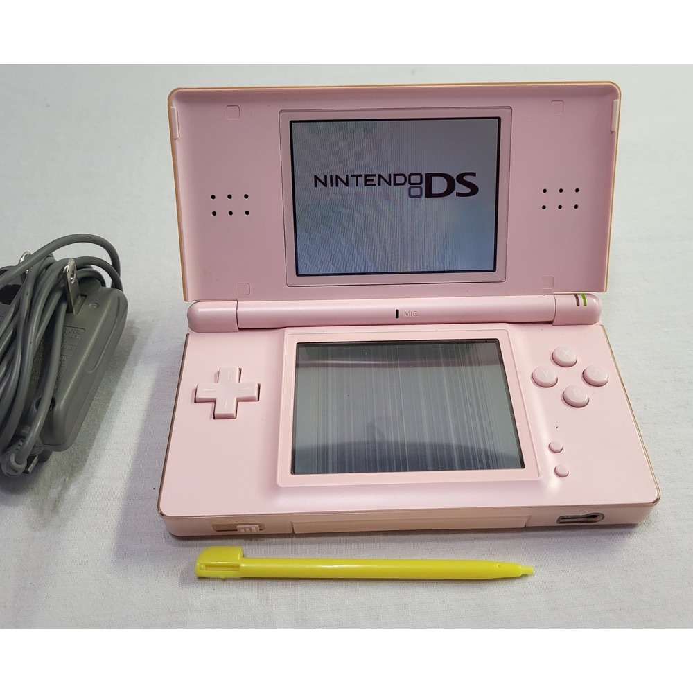 Nintendo DS Lite Handheld Console Pink with Charger Stylus Screen Needs Repaired